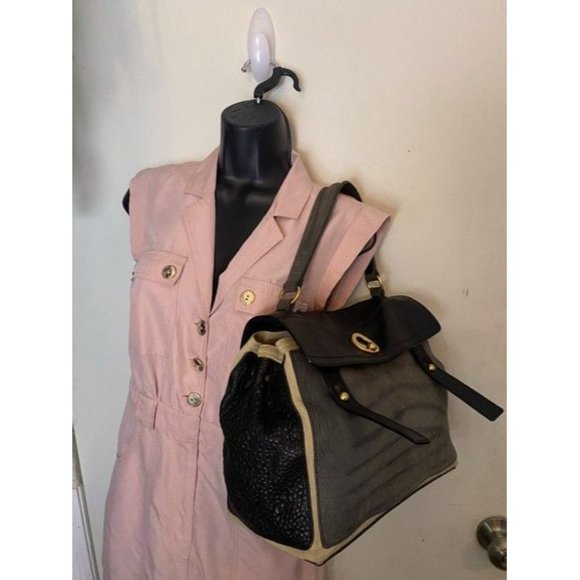 Saint Laurent Muse Two Ysl Embossed Rive Gauge Greenblack Leather Should… - Picture 5 of 11